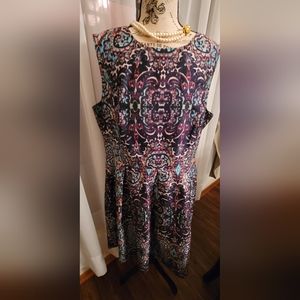 LIZ CLAIBORNE -  Stained Glass Look Dress - Fit and Flare - Women's  Size 16